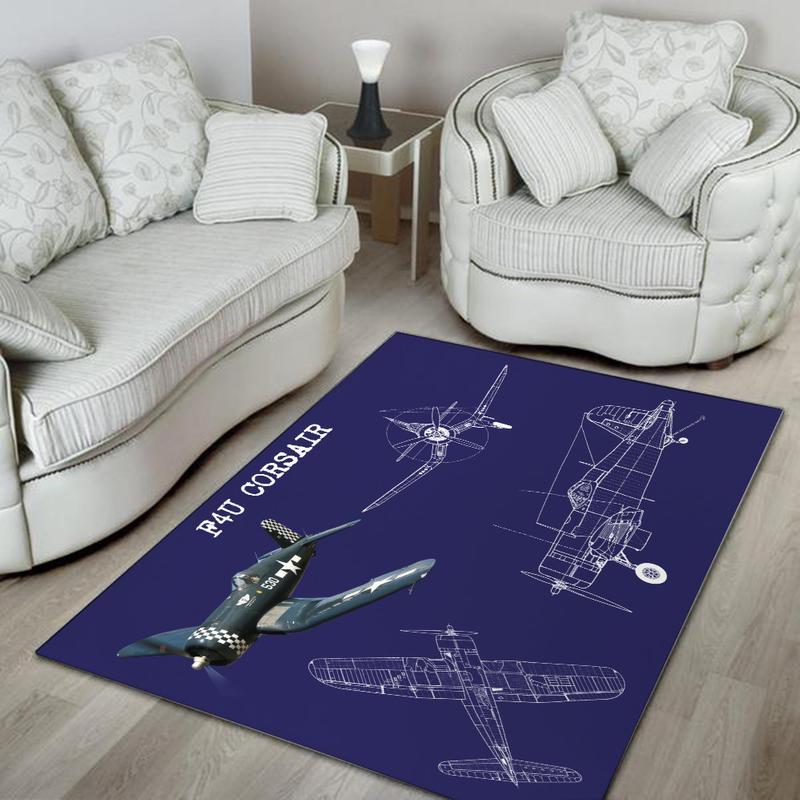 Corsair Rug F4u Corsair 04764 - durable non-skid rubber backing and vibrant print detail