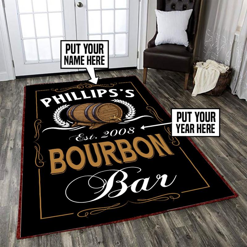 Personalized Bourbon Bar Rug 05837 - Beer & Bar soft non-slip area rug for living room & home decor