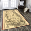 Centralrr Rug Central Railroad Map 04816 - durable non-skid rubber backing and vibrant print detail