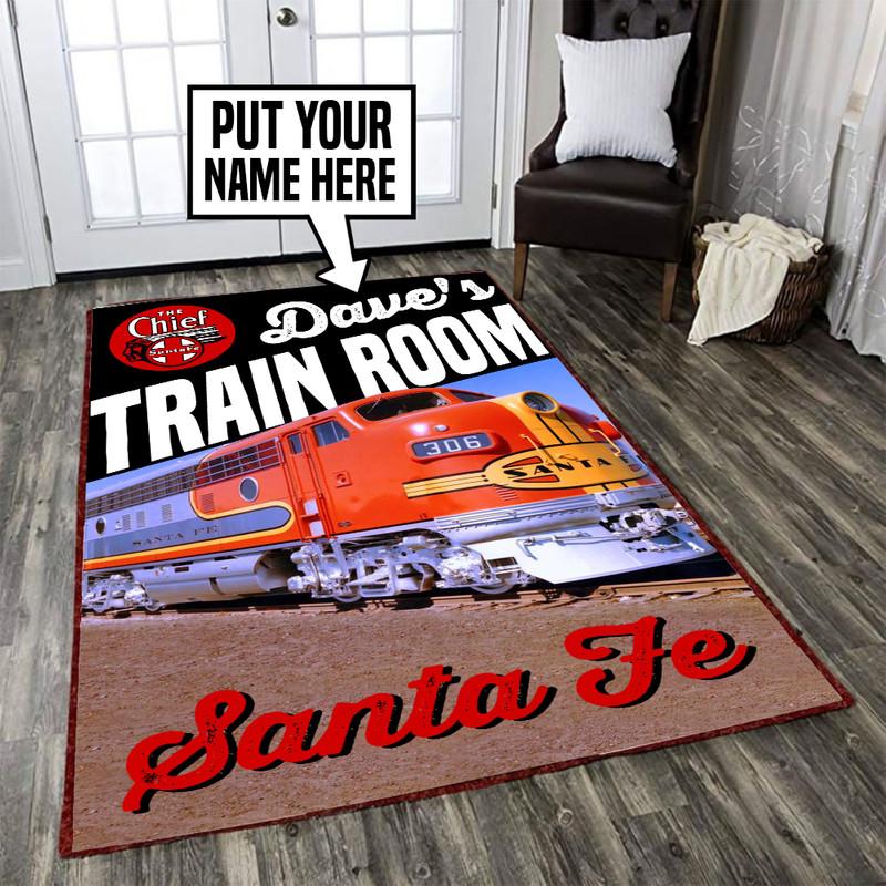 Personalized Santa Fe Railway Rug 05287