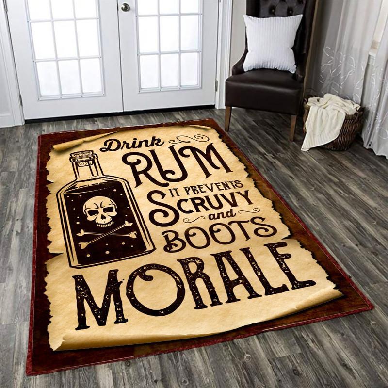 Drink Rum it Prevents Scurvy and Boosts Morale Rug 06015