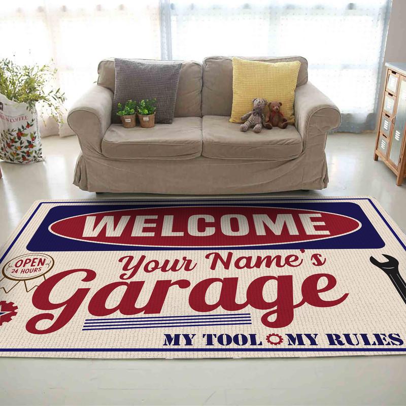 Personalized Garage Rug 06434 - low-pile machine washable decorative area rug floor preview