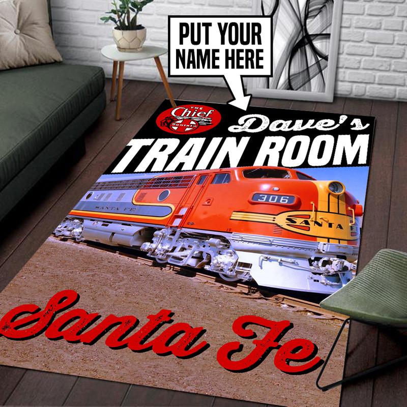 Personalized Santa Fe Railway Rug 05287