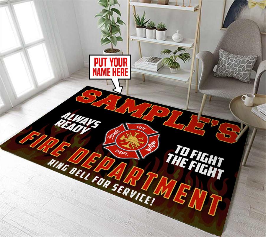 Personalized Firefighter Rug 05971