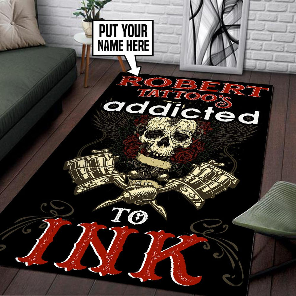 Personalized Tattoo Addicted Ink Rug 05695