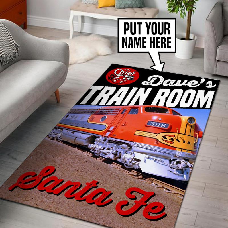 Personalized Santa Fe Railway Rug 05287