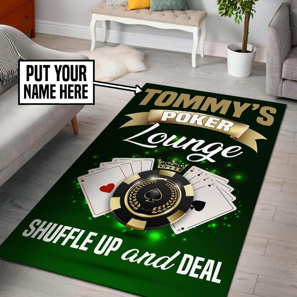 Personalized Poker Lounge Rug 06226