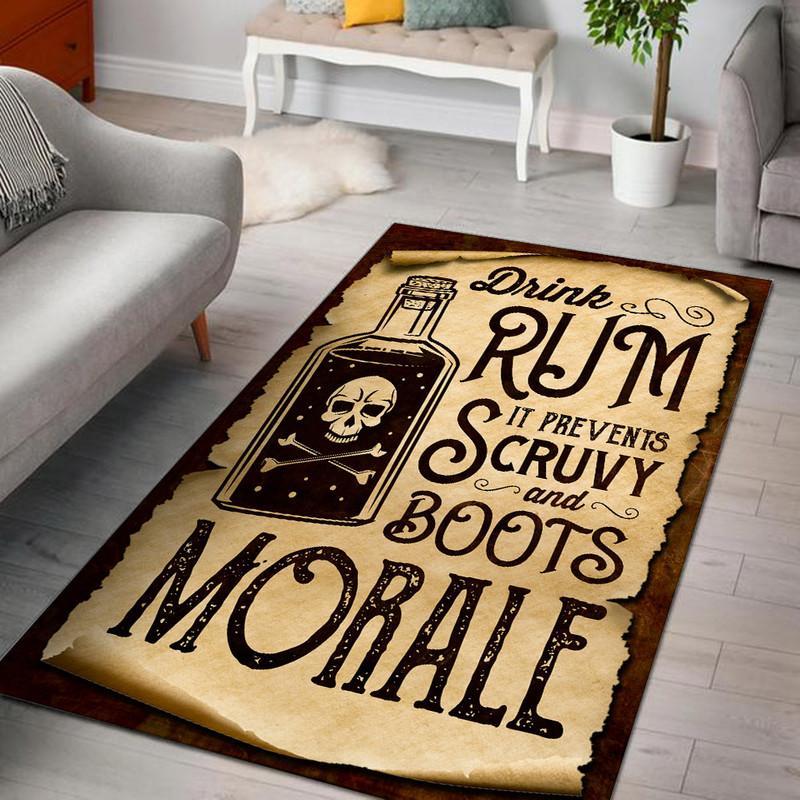 Drink Rum it Prevents Scurvy and Boosts Morale Rug 06015