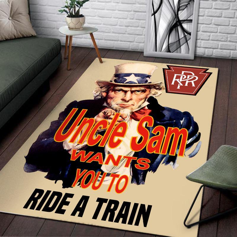 Uncle Sam Rpr Pennsylvania Railroad Rug 05157