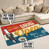 Personalized Garage Open Mechanic Decor Rug 05334