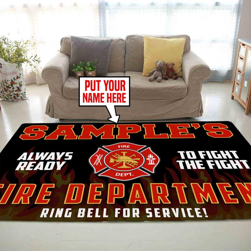 Personalized Firefighter Rug 05971