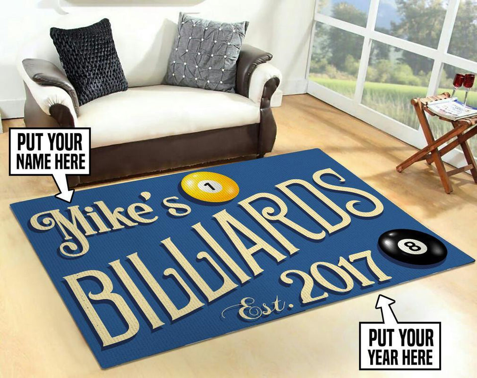 Personalized Billiard Room Rug 05824