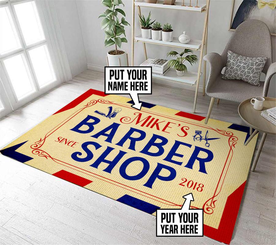 Personalized Barber Shop Rug 06112