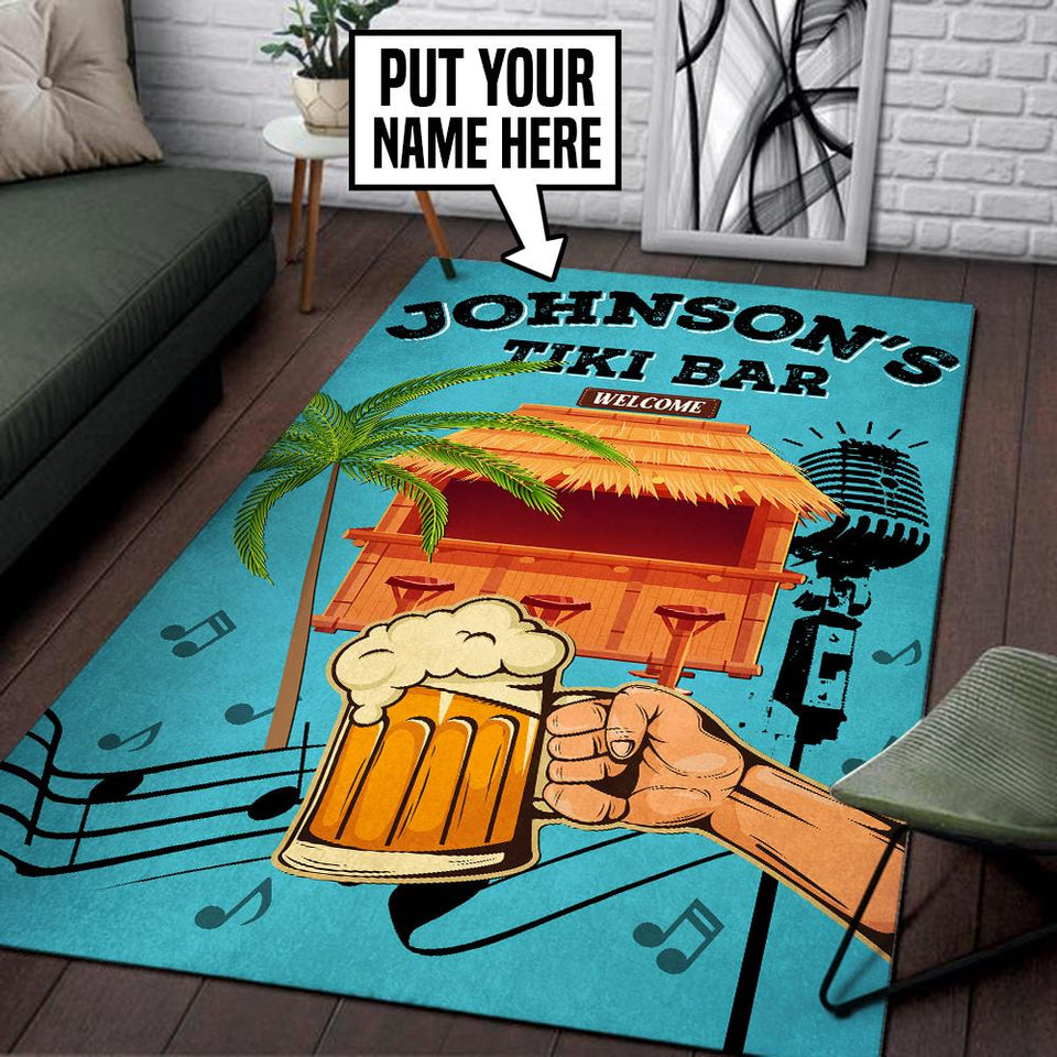 Personalized Tiki Bar Rug 05575