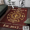 Personalized Firefighter Rug 05894
