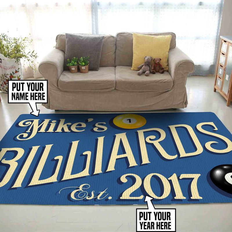 Personalized Billiard Room Rug 05824