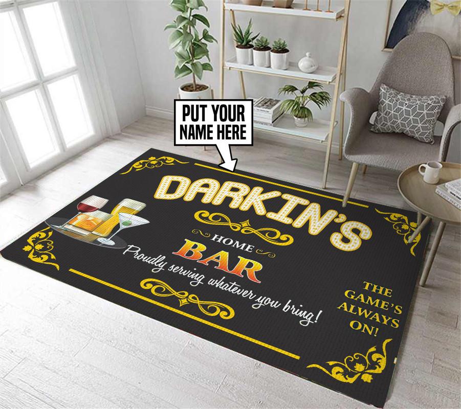 Personalized Home Bar Rug 06570