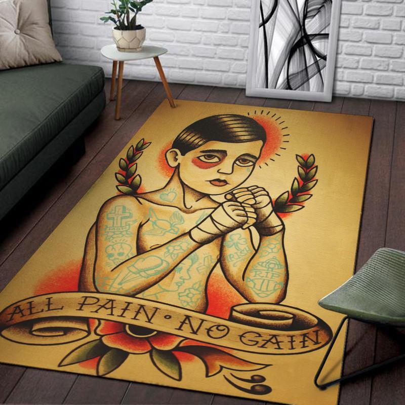 Tattoo No Pain No Gain Rug 06887