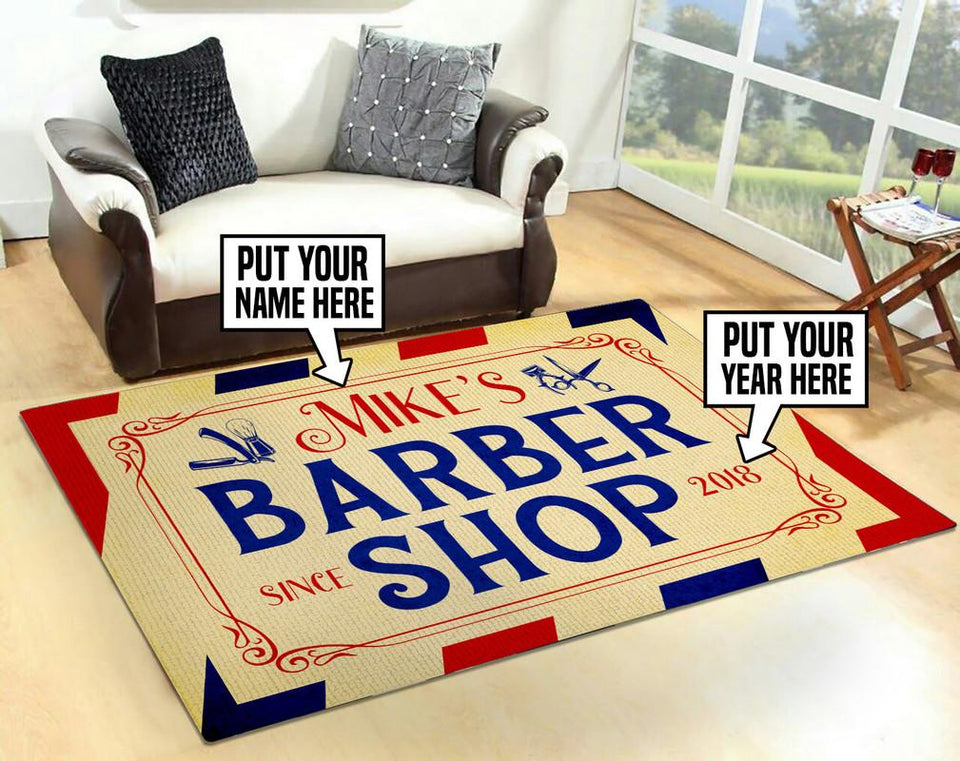 Personalized Barber Shop Rug 06112