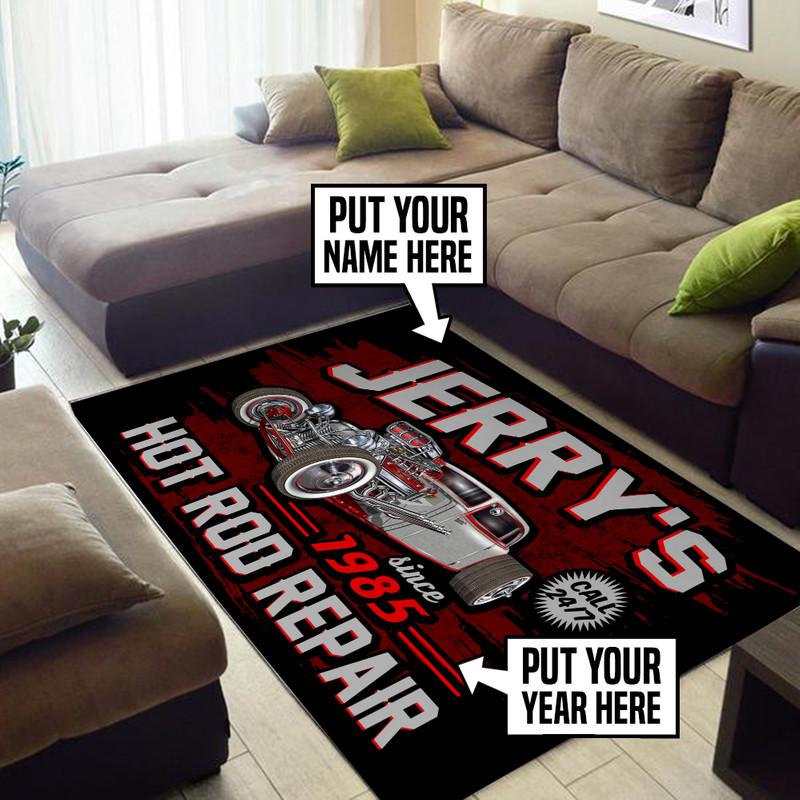 Personalized Hot Rod Repair Rug 05348