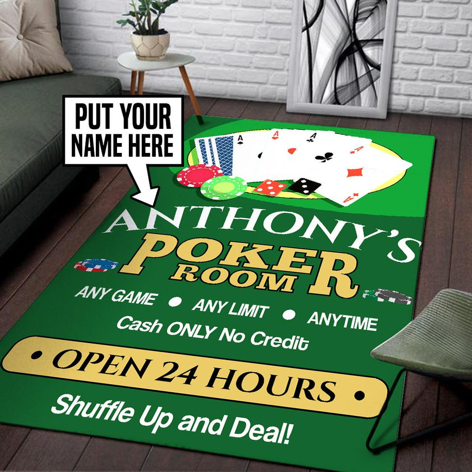 Personalized Poker Room Rug 05978