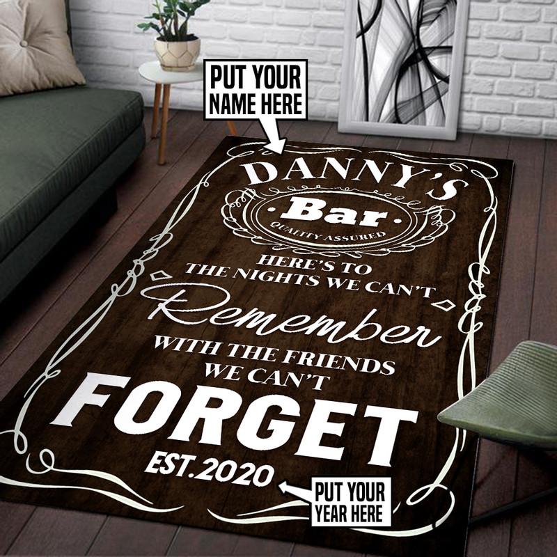 Personalized Beer Whiskey Bar Drink Gift Rug 06397
