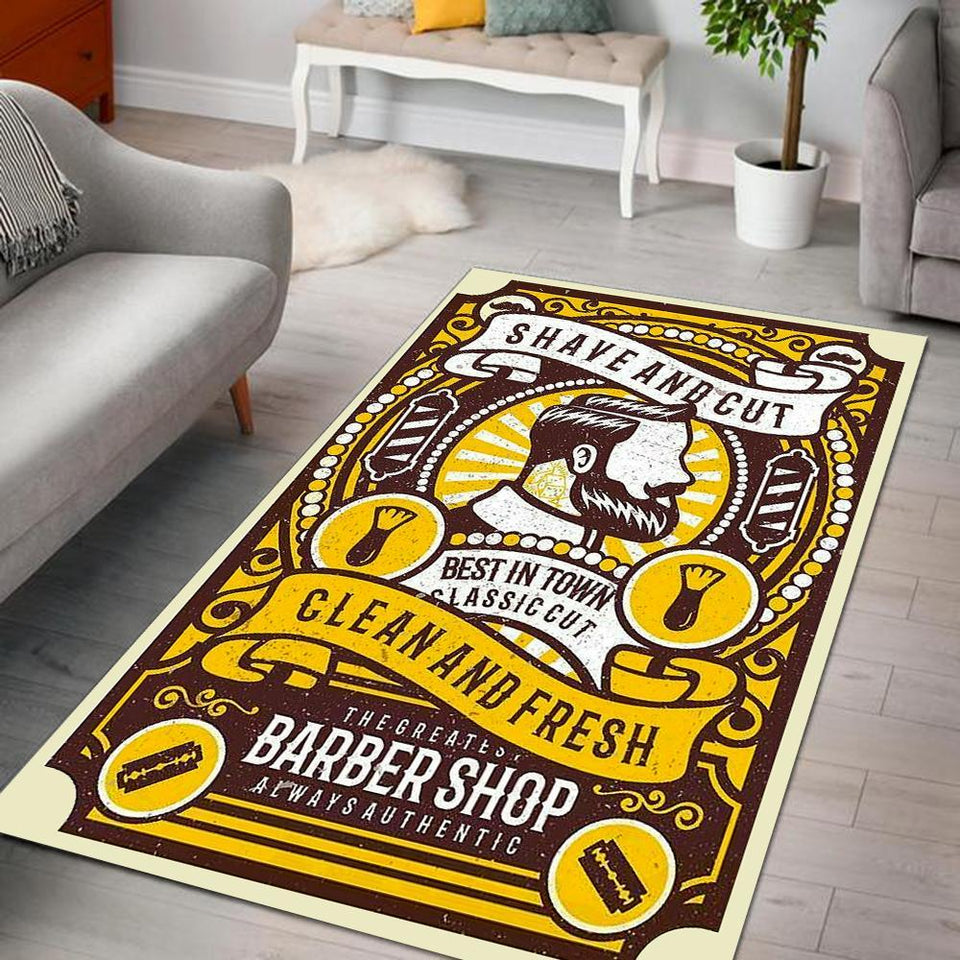 Barber Shop Shave and Cut Rug 06017
