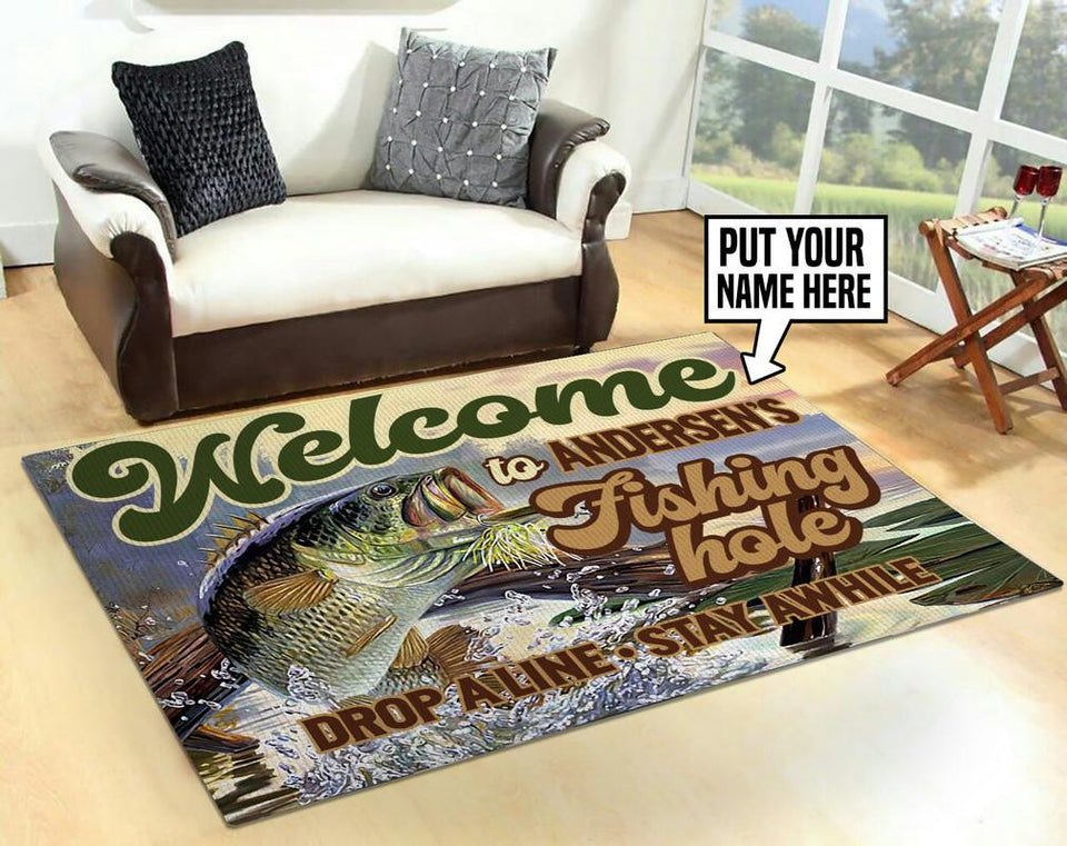 Personalized Welcome to Fishing Hole Rug 06441