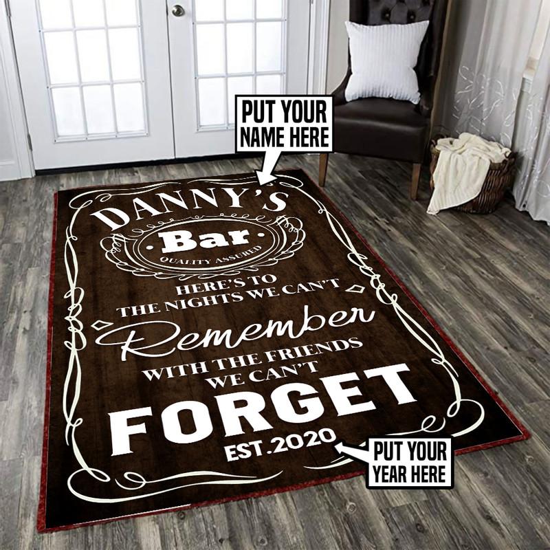 Personalized Beer Whiskey Bar Drink Gift Rug 06397