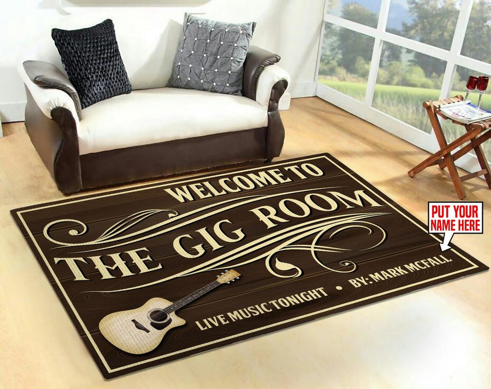 Personalized Guitar Player Room Rug 06380
