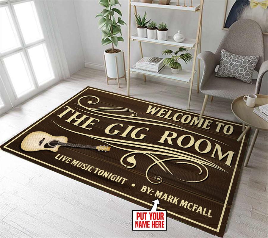 Personalized Guitar Player Room Rug 06380