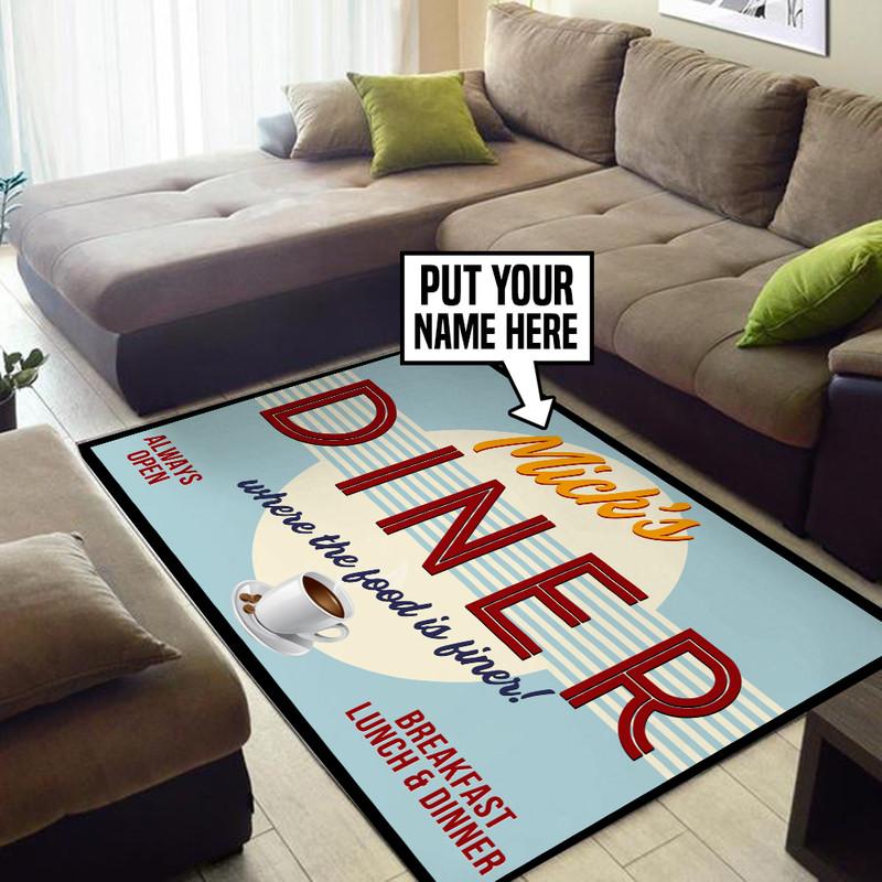 Personalized Dinner Kitchen Where the Food is Finer Rug 05535
