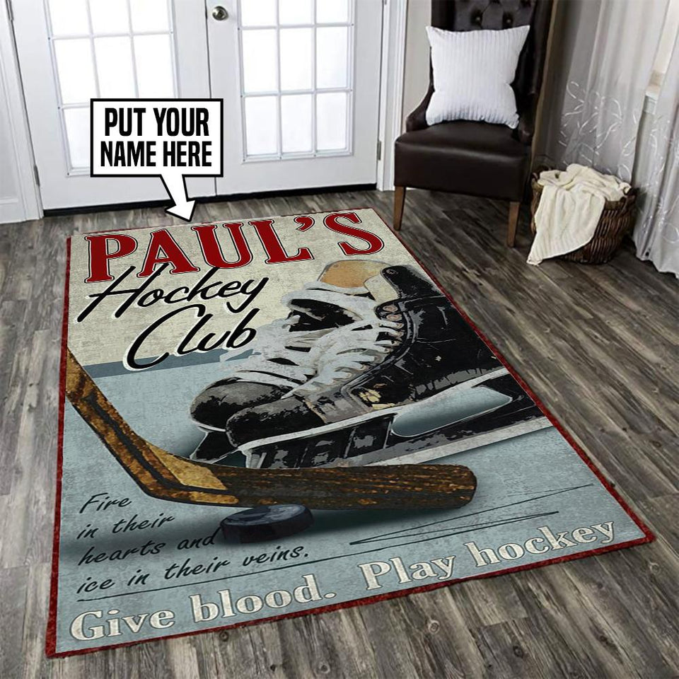 Personalized Hockey Club Rug 06220