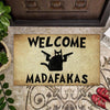 Crazy Cat Welcome Madafakas Door Mat Inside Rug Floor Outdoor