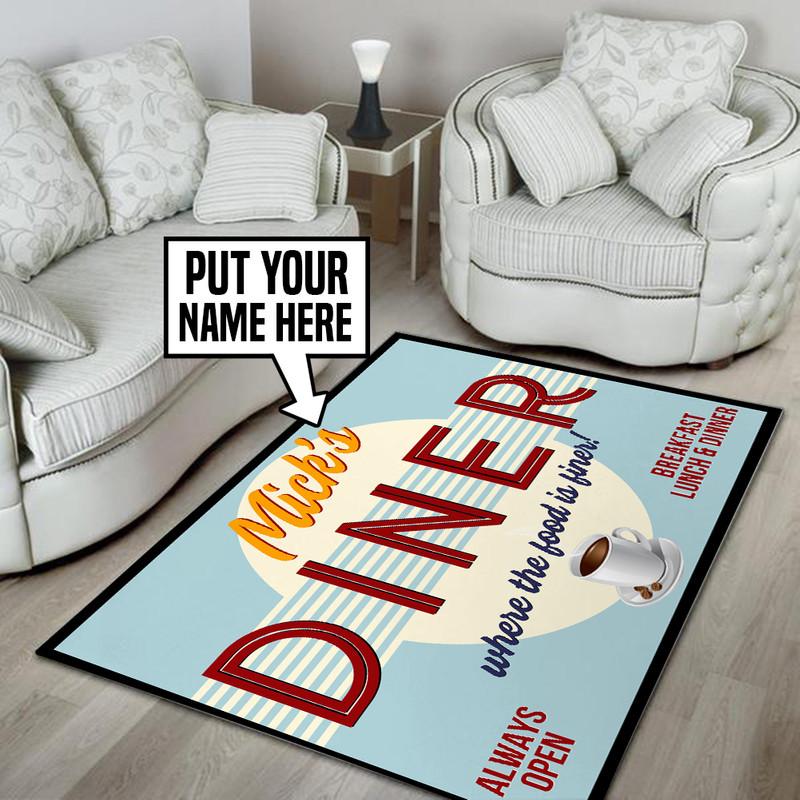 Personalized Dinner Kitchen Where the Food is Finer Rug 05535