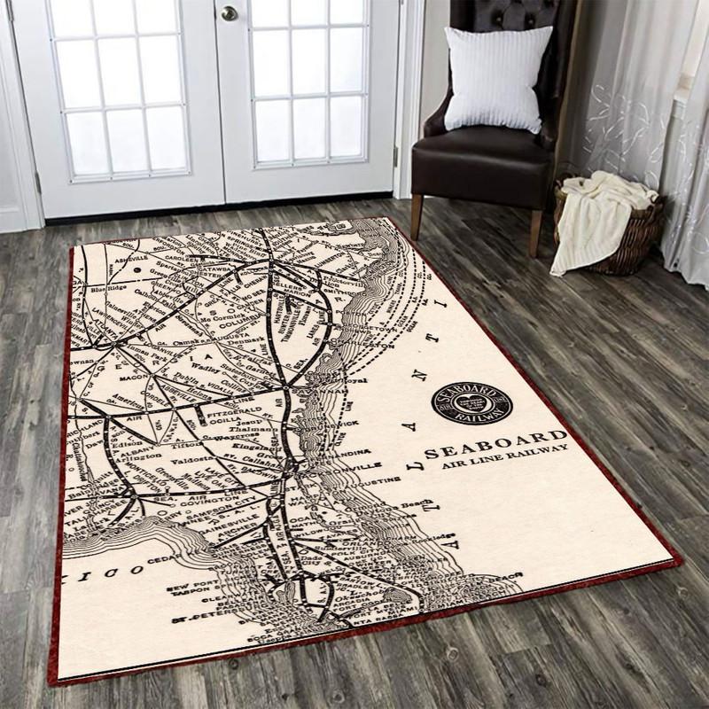 Seaboard Rug Antique Seaboard Airline Railway Map Vintage