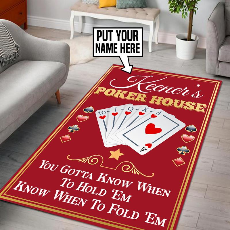 Personalized Poker Game Room Rug 06137