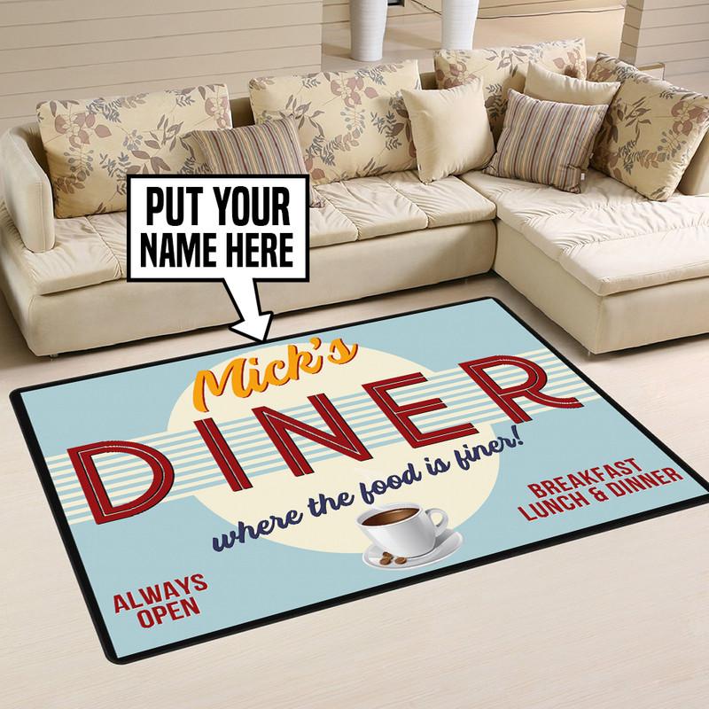 Personalized Dinner Kitchen Where the Food is Finer Rug 05535