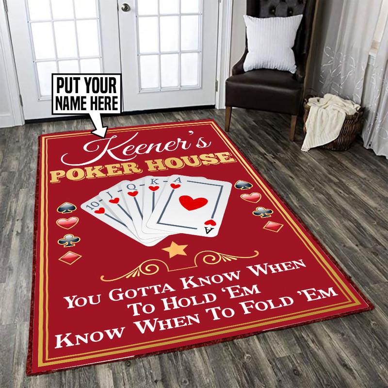 Personalized Poker Game Room Rug 06137