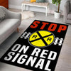 Railway Stop on Red Signal Rug 06048