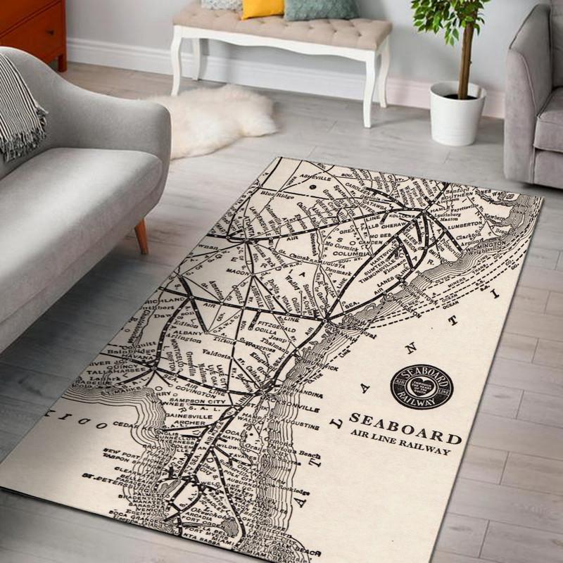Seaboard Rug Antique Seaboard Airline Railway Map Vintage