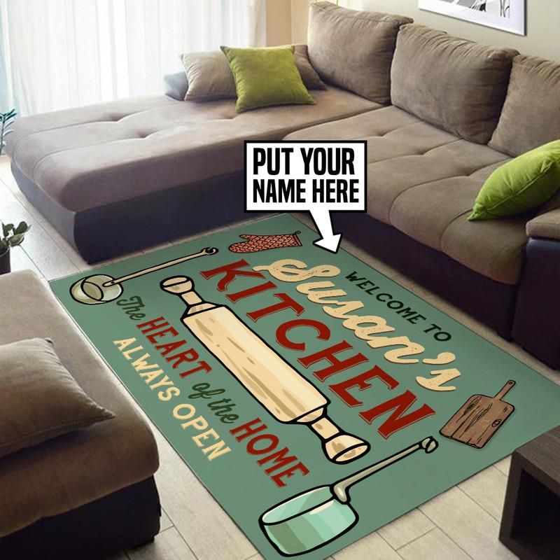 Personalized Kitchen the Heart of the Home Always Open Rug 05427