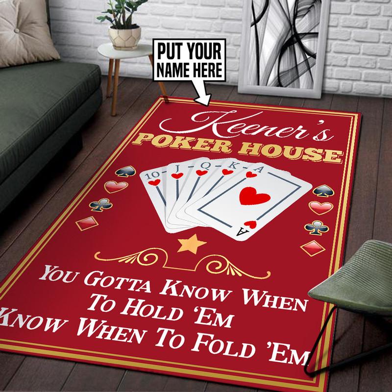 Personalized Poker Game Room Rug 06137