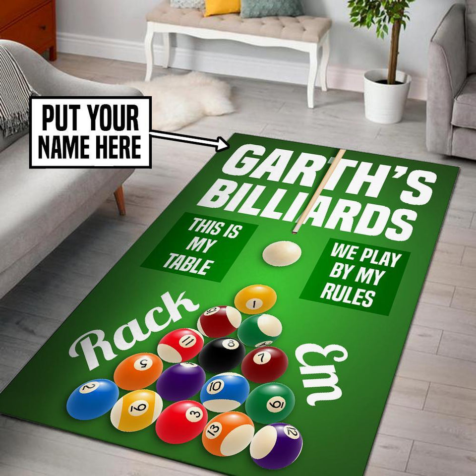 Personalized Billiard Pool Room Rug 06030