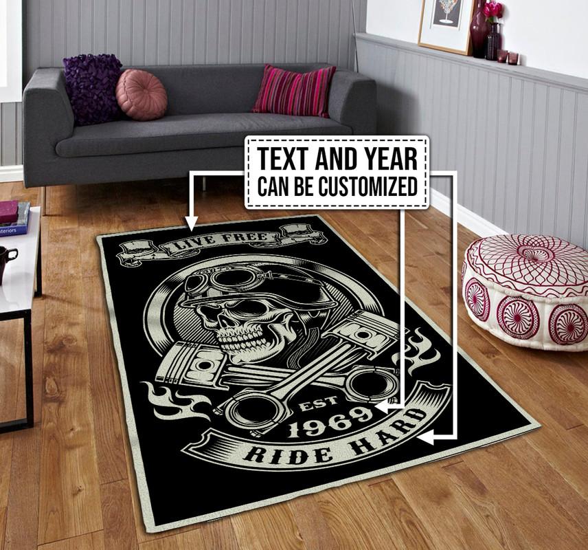Personalized Biker Motocycle Rug 07200