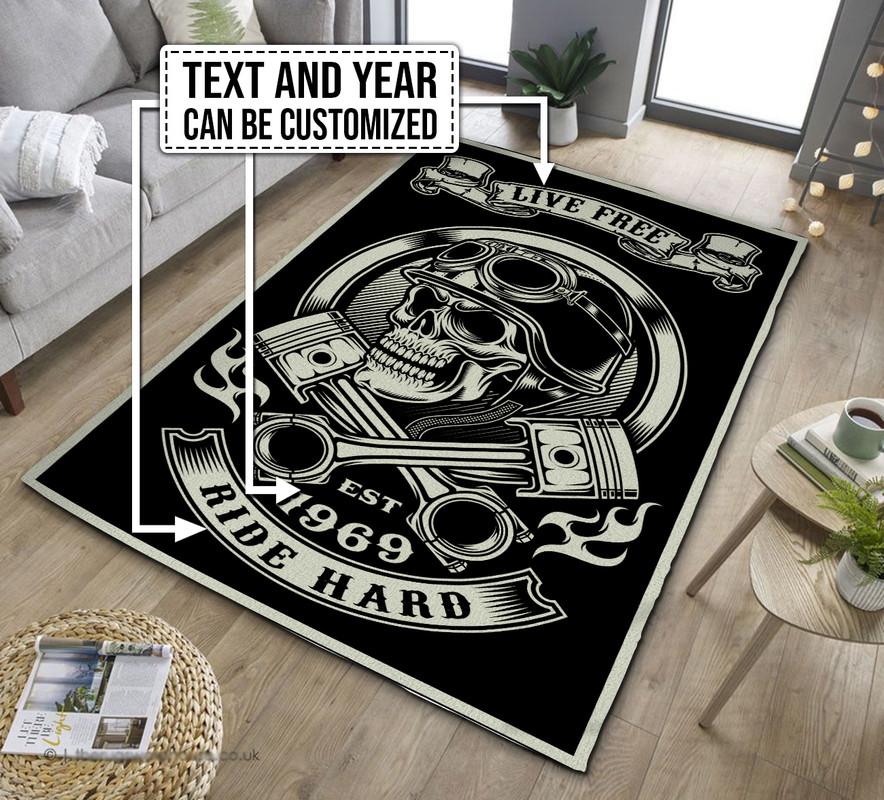 Personalized Biker Motocycle Rug 07200