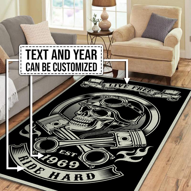 Personalized Biker Motocycle Rug 07200