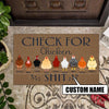 Personalized Check for Chicken Shit Door Mat Inside Rug Floor