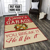 Personalized Daddy's Garage You Break it He'll Fix it Rug 05295