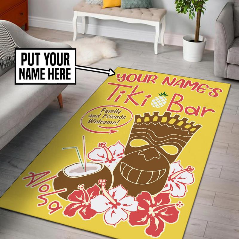 Personalized Tiki Bar Rug 06418
